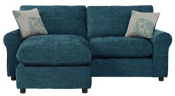 HOME Tessa Fabric Movable Corner Chaise - Teal.